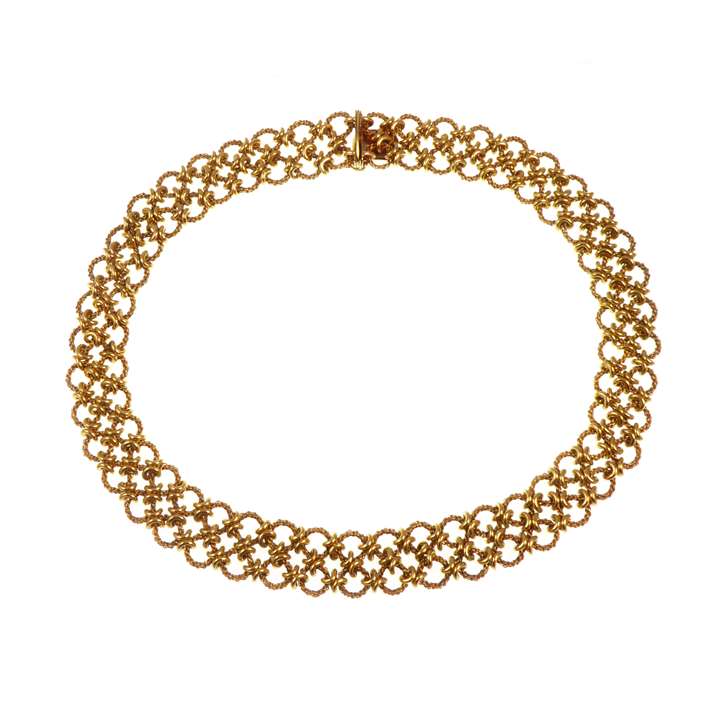 18ct gold ropetwist mesh chain necklace